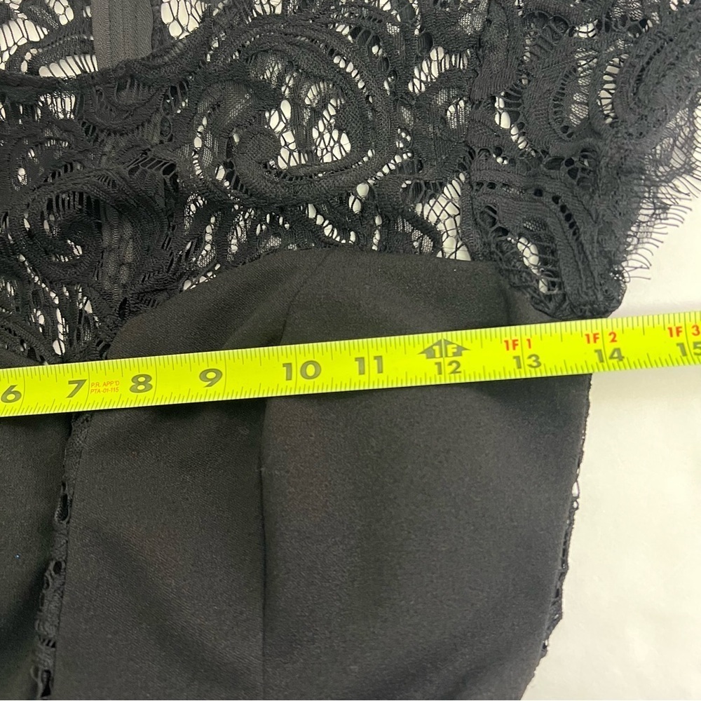 B Darlin Women’s Dress Sz 0 Black Fit/Flare Lace On Top Sleeveless 20” Back Zip - Picture 7 of 10